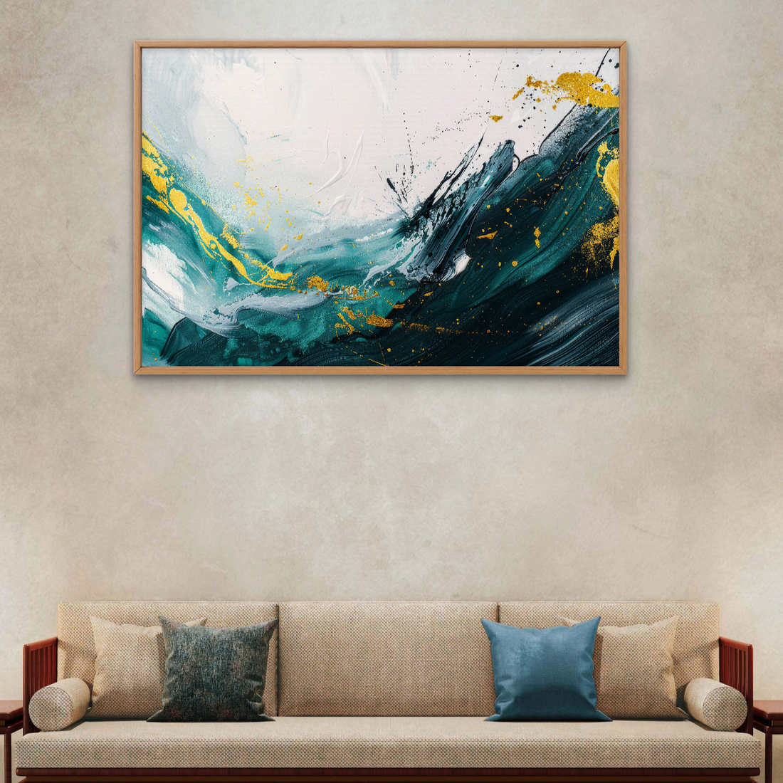 Green and White Splash Art