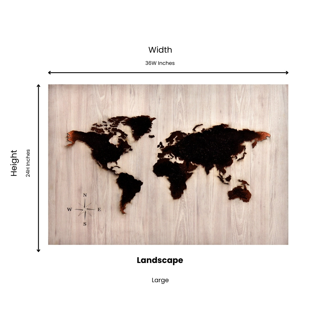 Elegant 3D World Map Lit