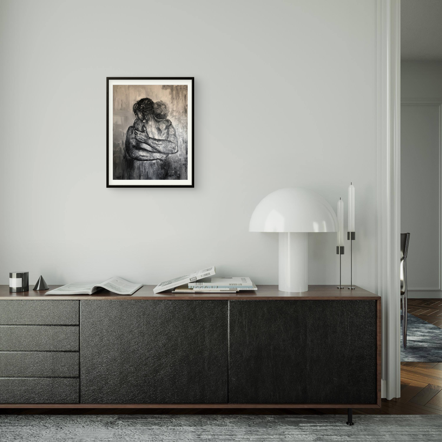 Couple Hug Dark Art Portrait