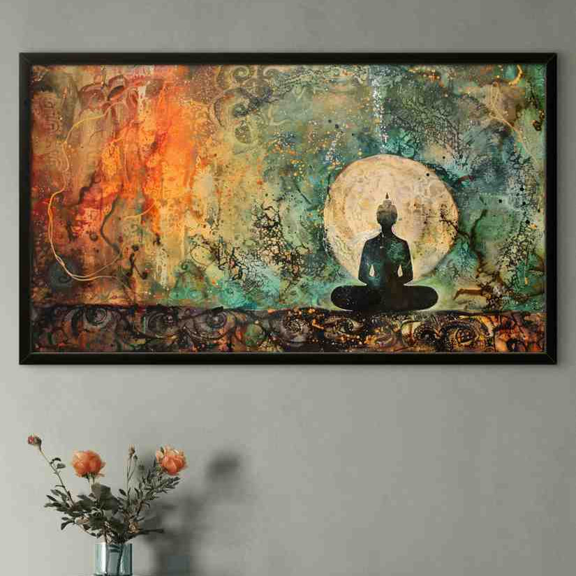 Gautam Buddha Texture Feel Peace on Canvas