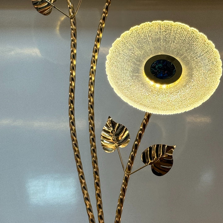 Golden Aura Crystal Floor Lamp