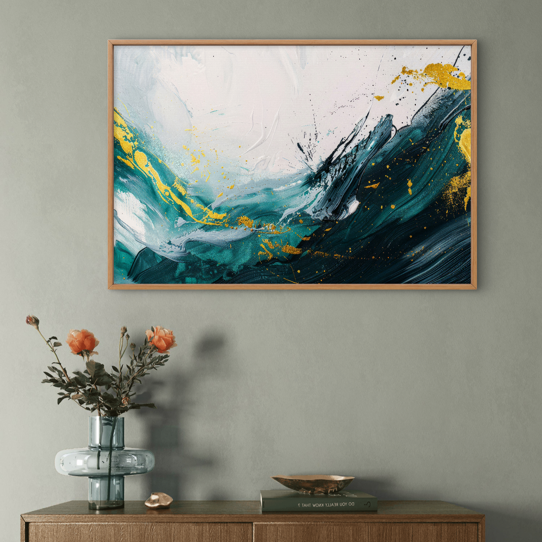 Green and White Splash Art