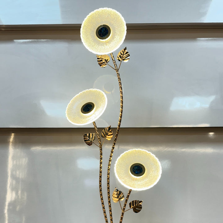 Golden Aura Crystal Floor Lamp