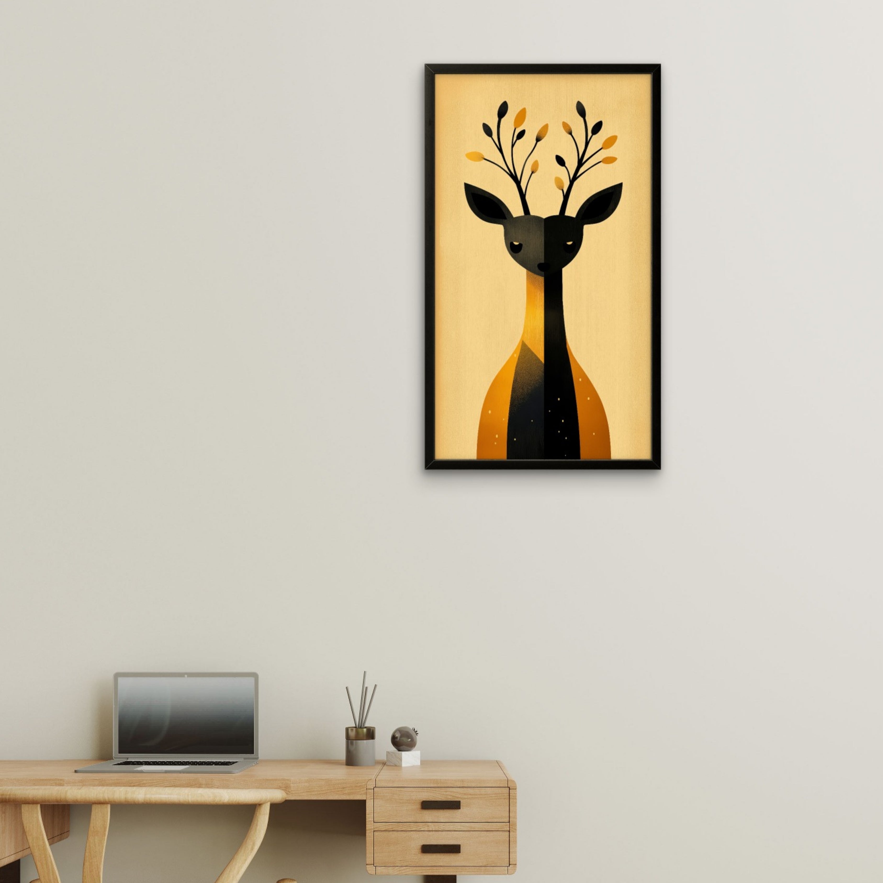 Golden Forest Deer Canvas
