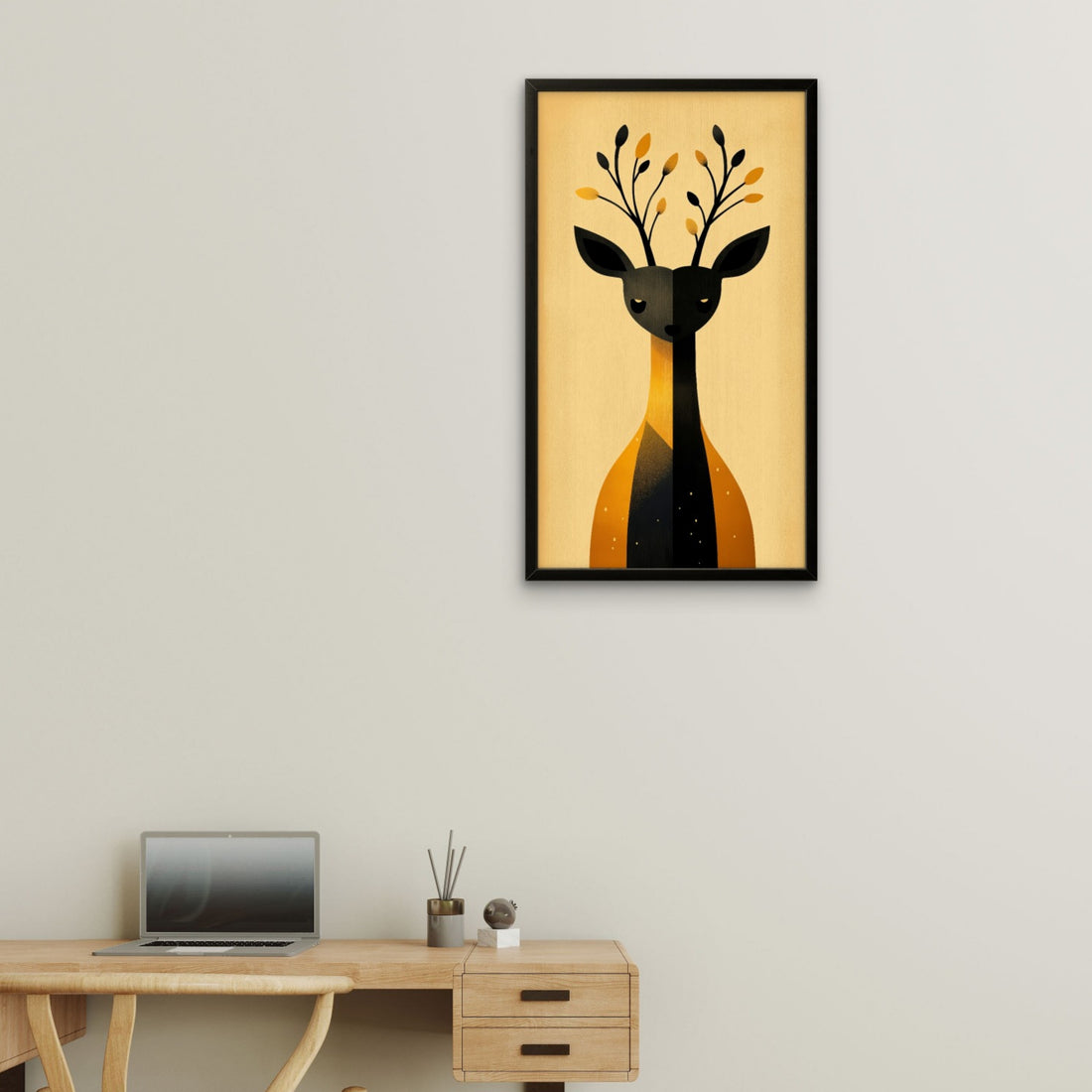 Golden Forest Deer Canvas