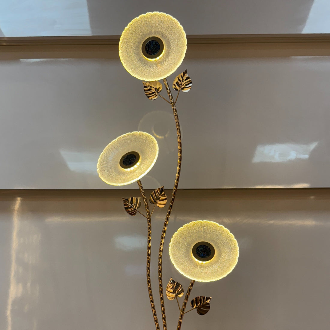 Golden Aura Crystal Floor Lamp