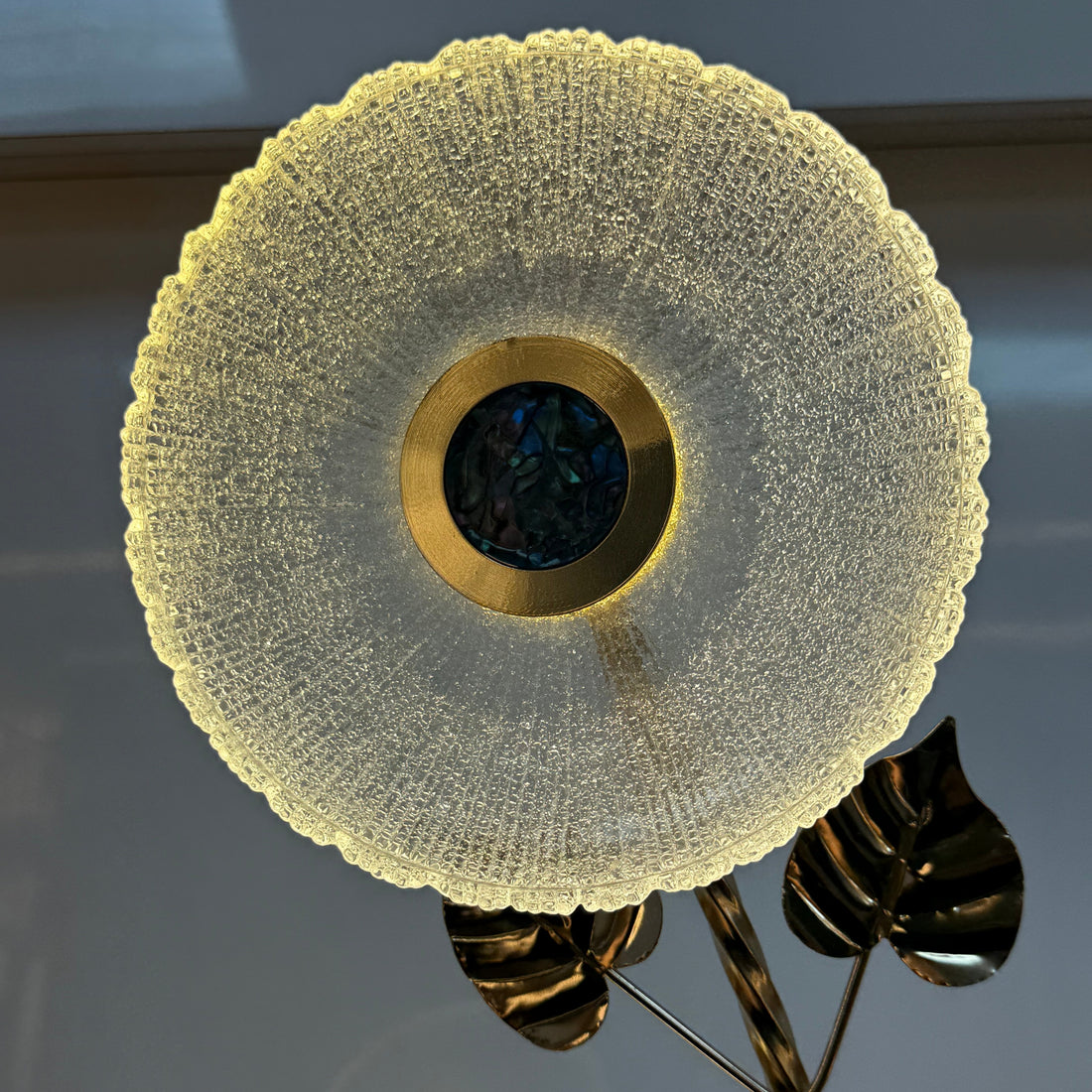Golden Aura Crystal Floor Lamp