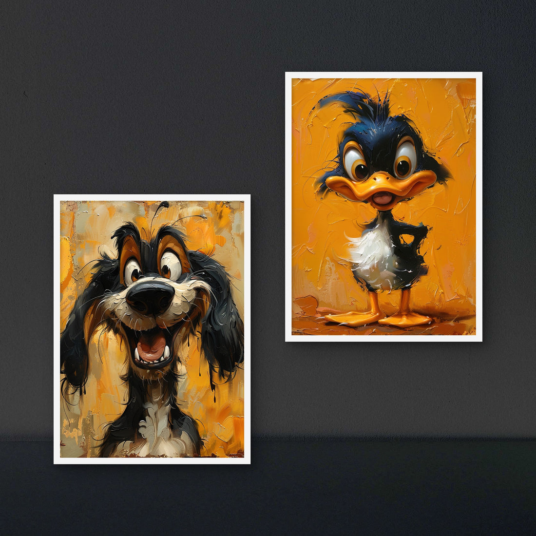 Set of 2 Funny Dog and Duck