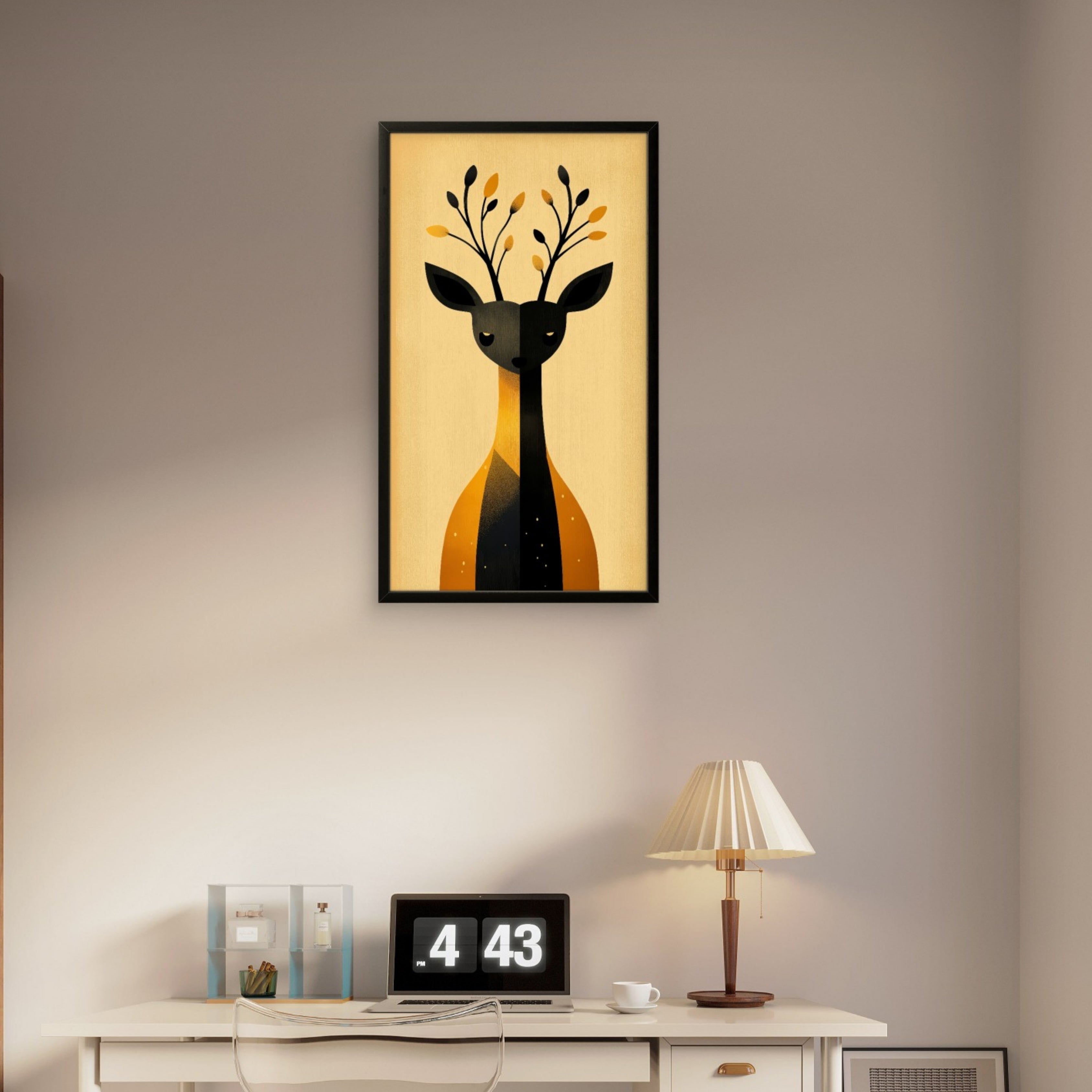 Golden Forest Deer Canvas