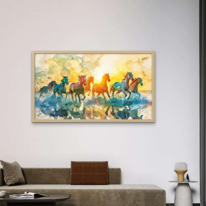 Running Horses in Water