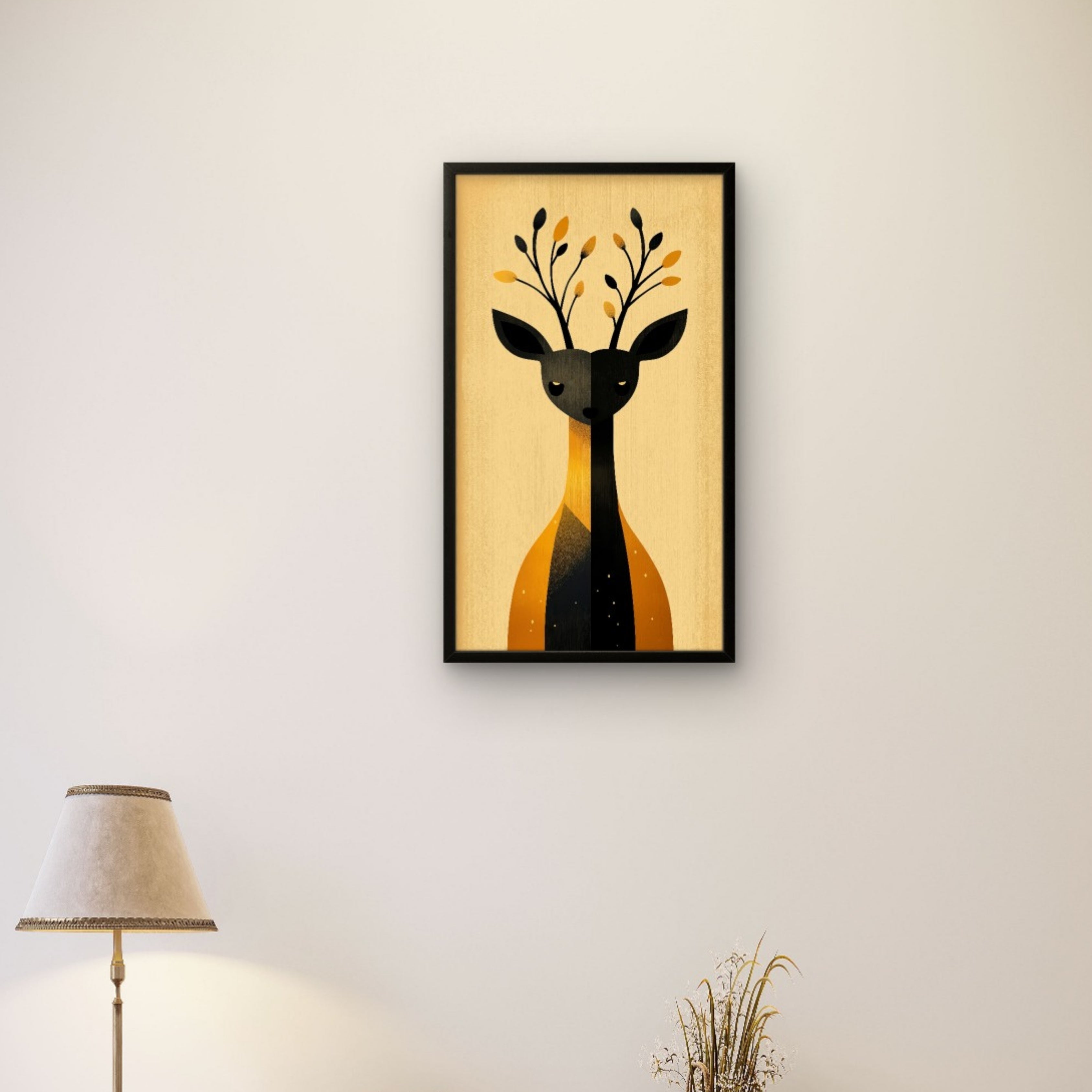 Golden Forest Deer Canvas