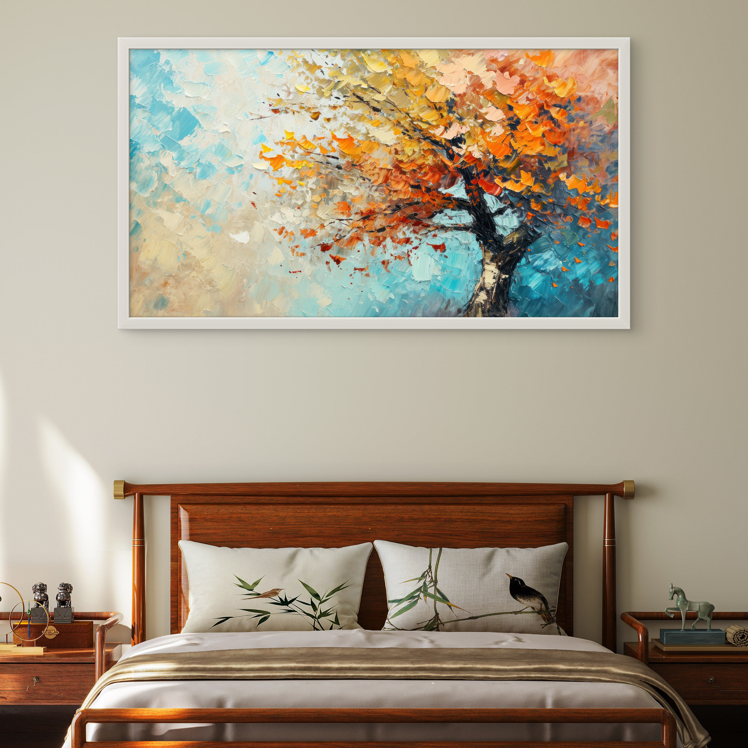 Luxury Modern Water Paint art of Tree on Canvas