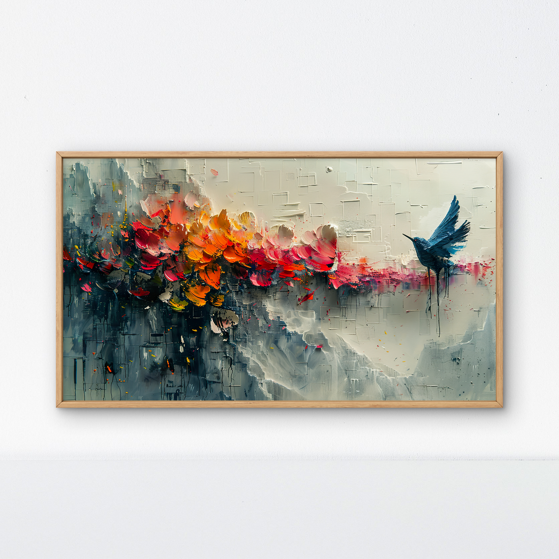 Flying Bird with Flowers