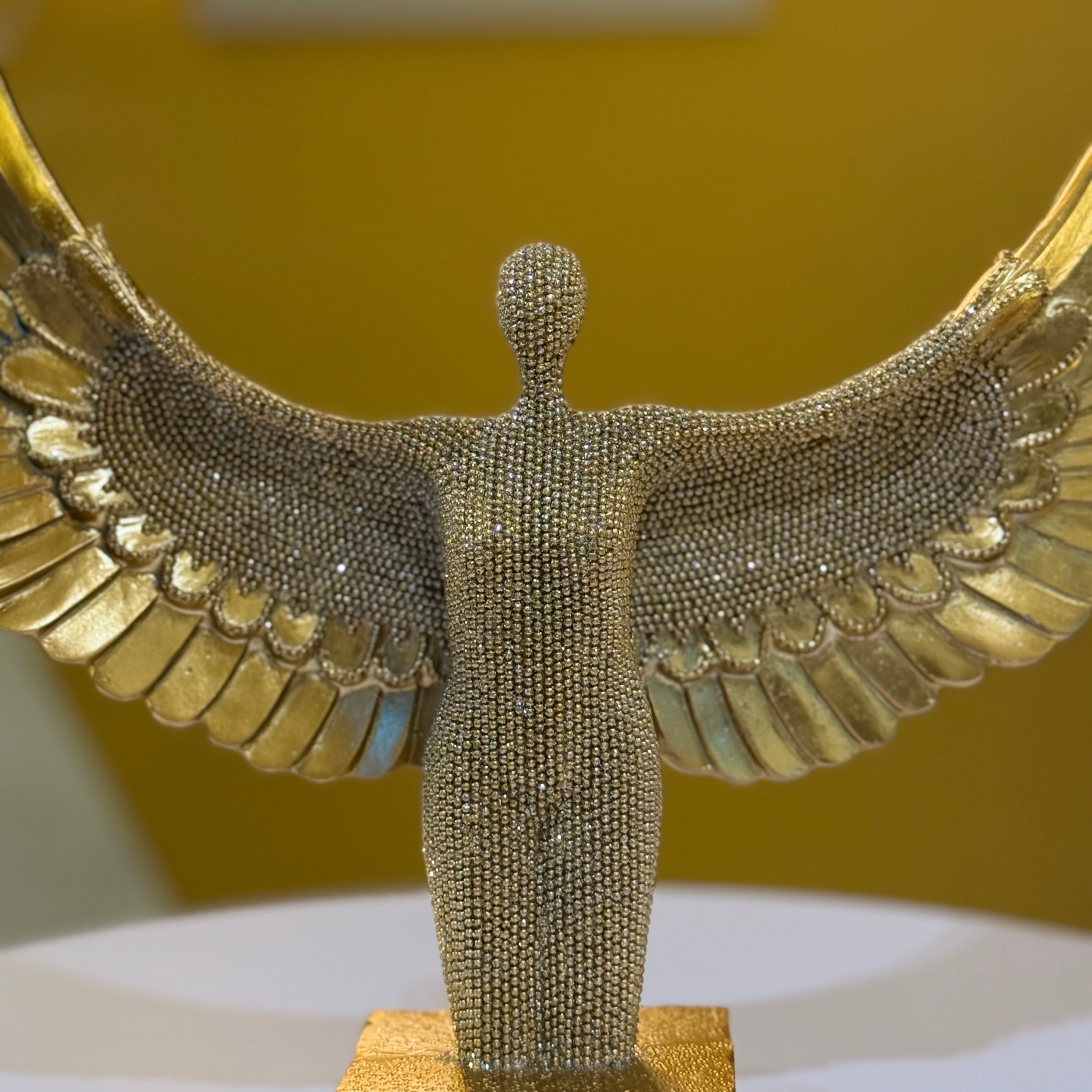 Golden Angel Wings Sculpture