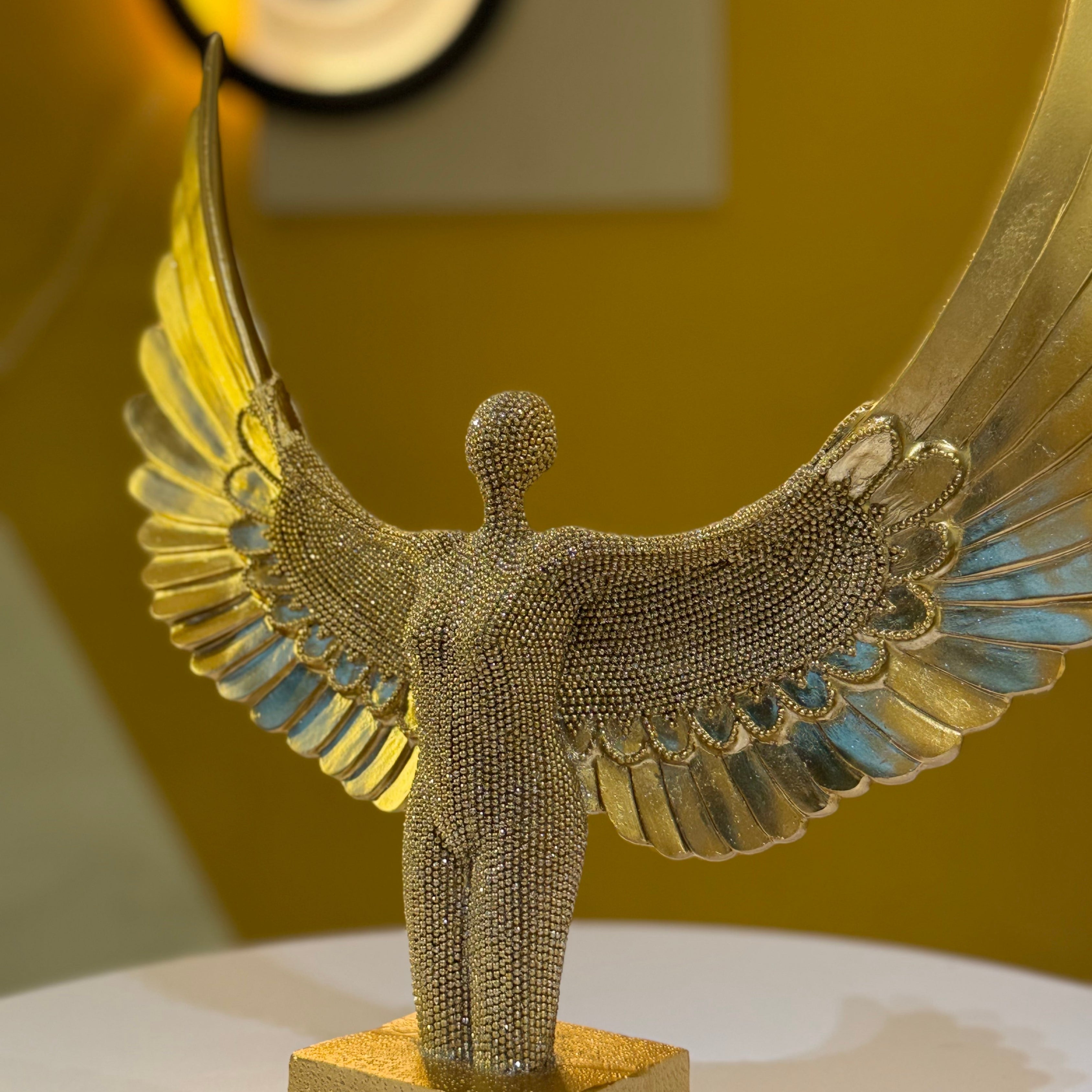 Golden Angel Wings Sculpture