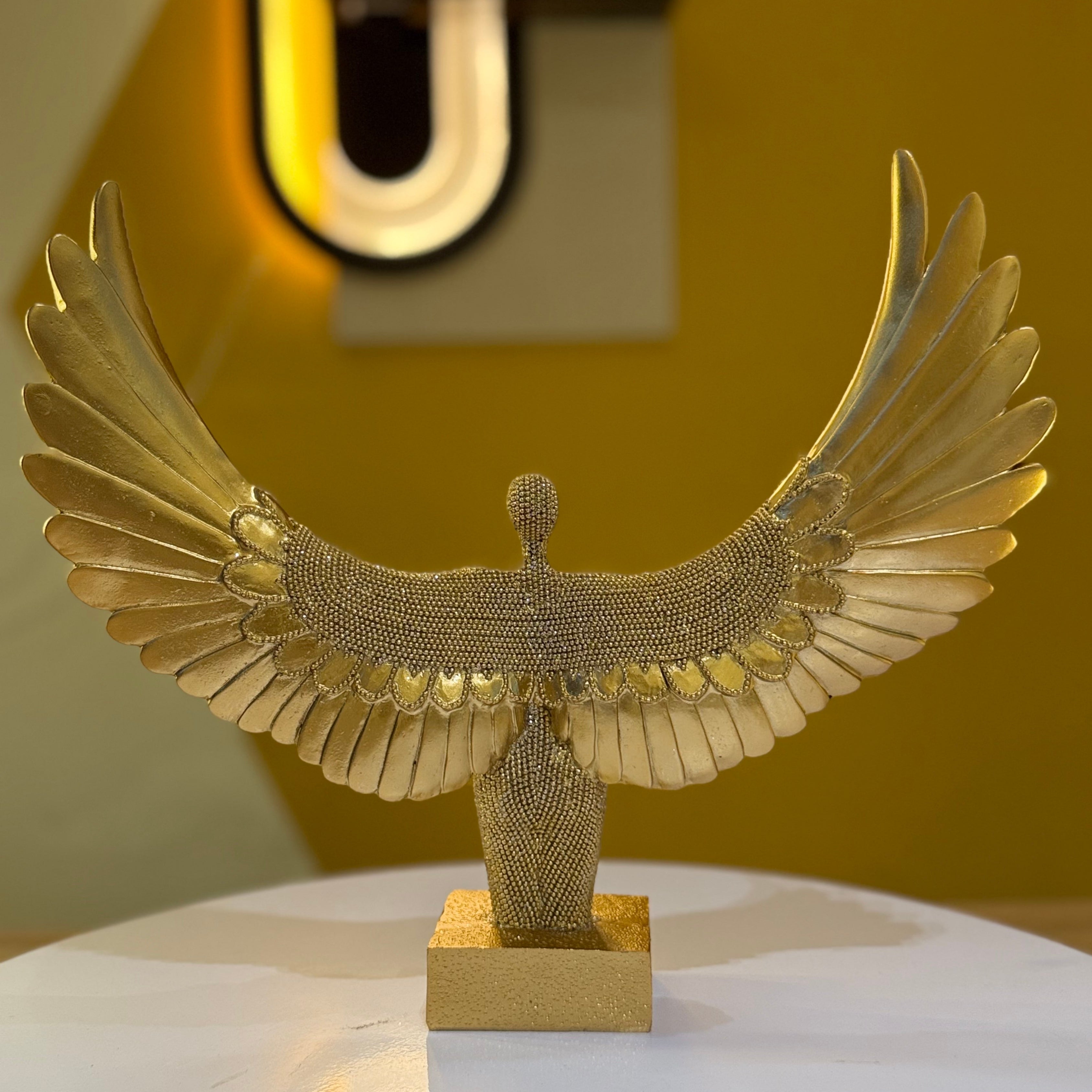 Golden Angel Wings Sculpture