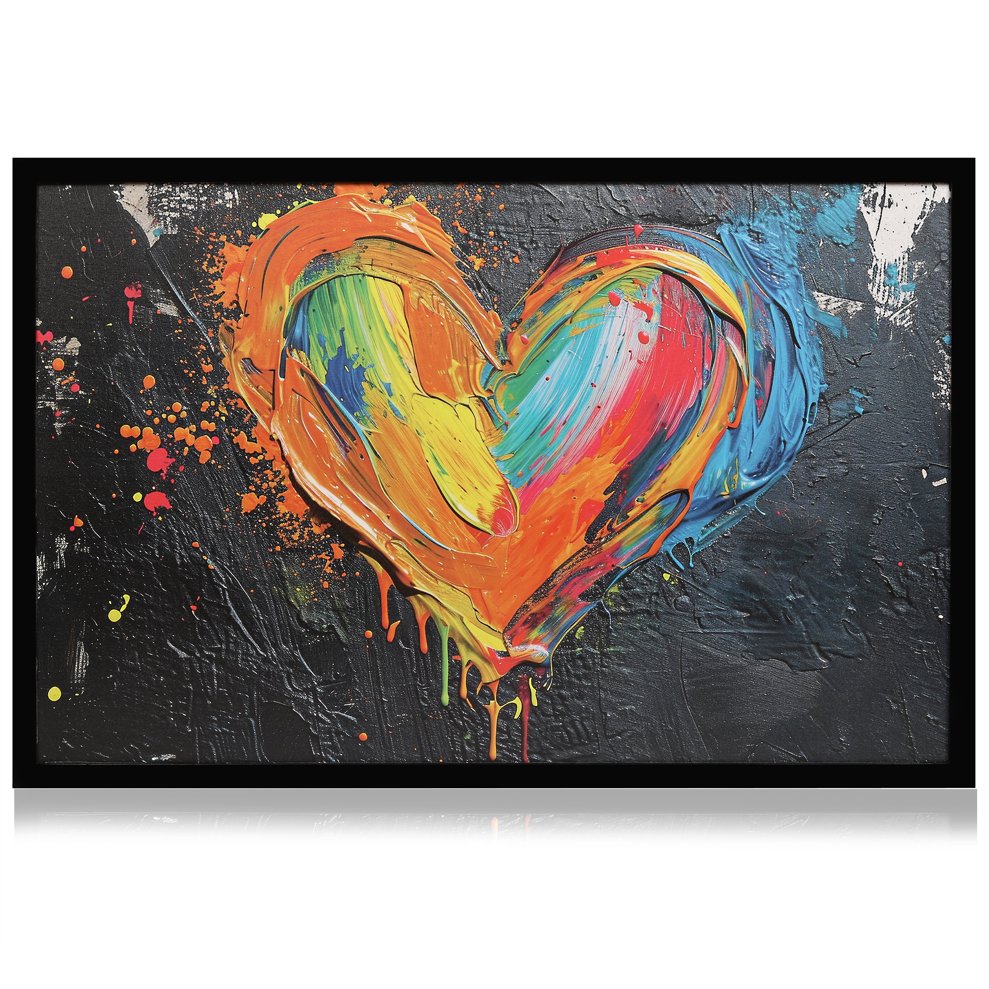 Colourful Heart abstract Luxury Painting on Canvas