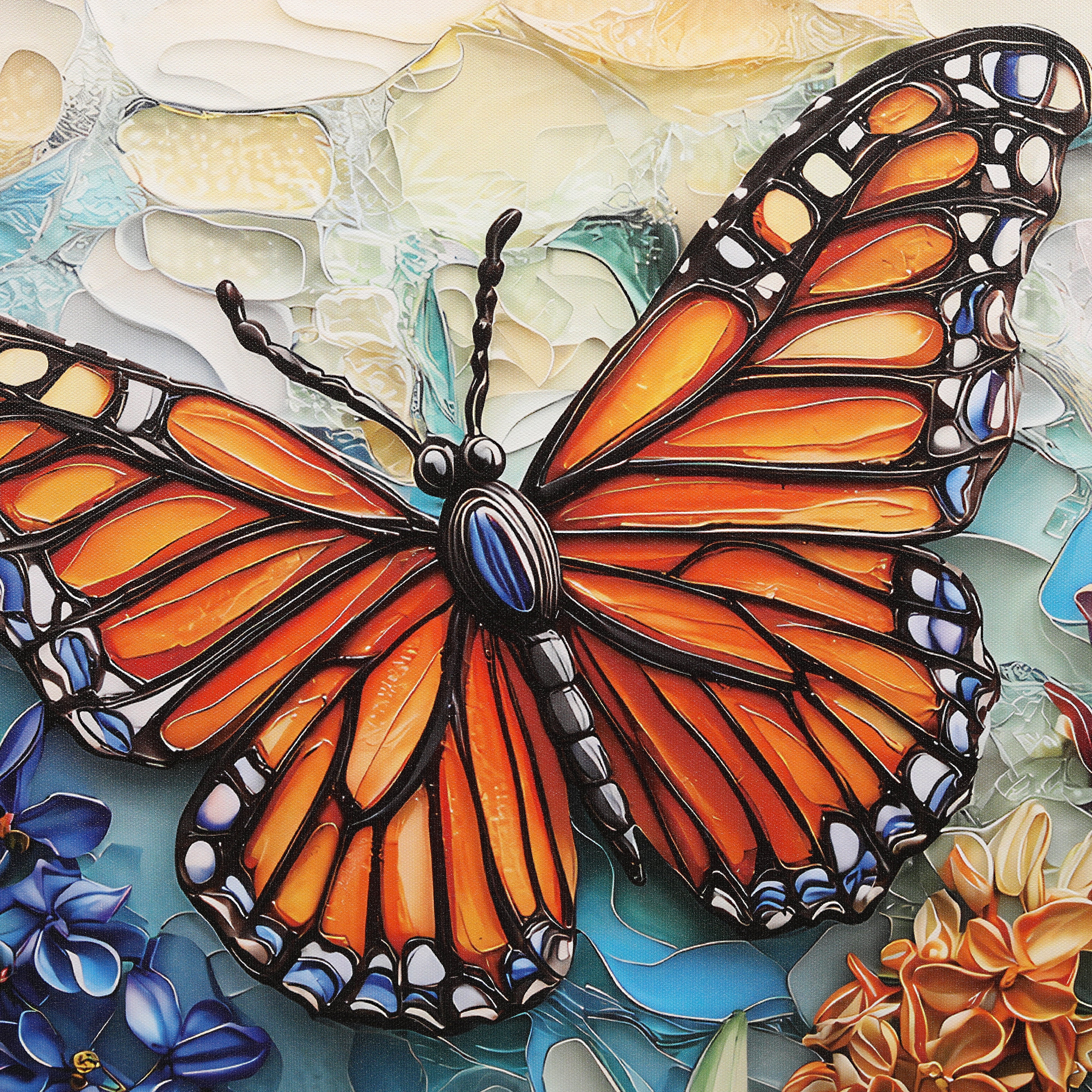 Reel Feel Butterfly Abstract Luxury Painting on Canvas