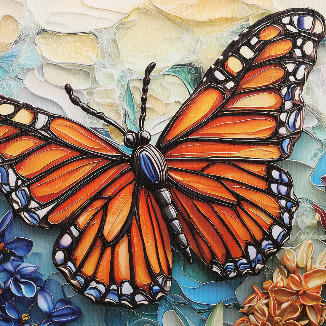 Reel Feel Butterfly Abstract Luxury Painting on Canvas