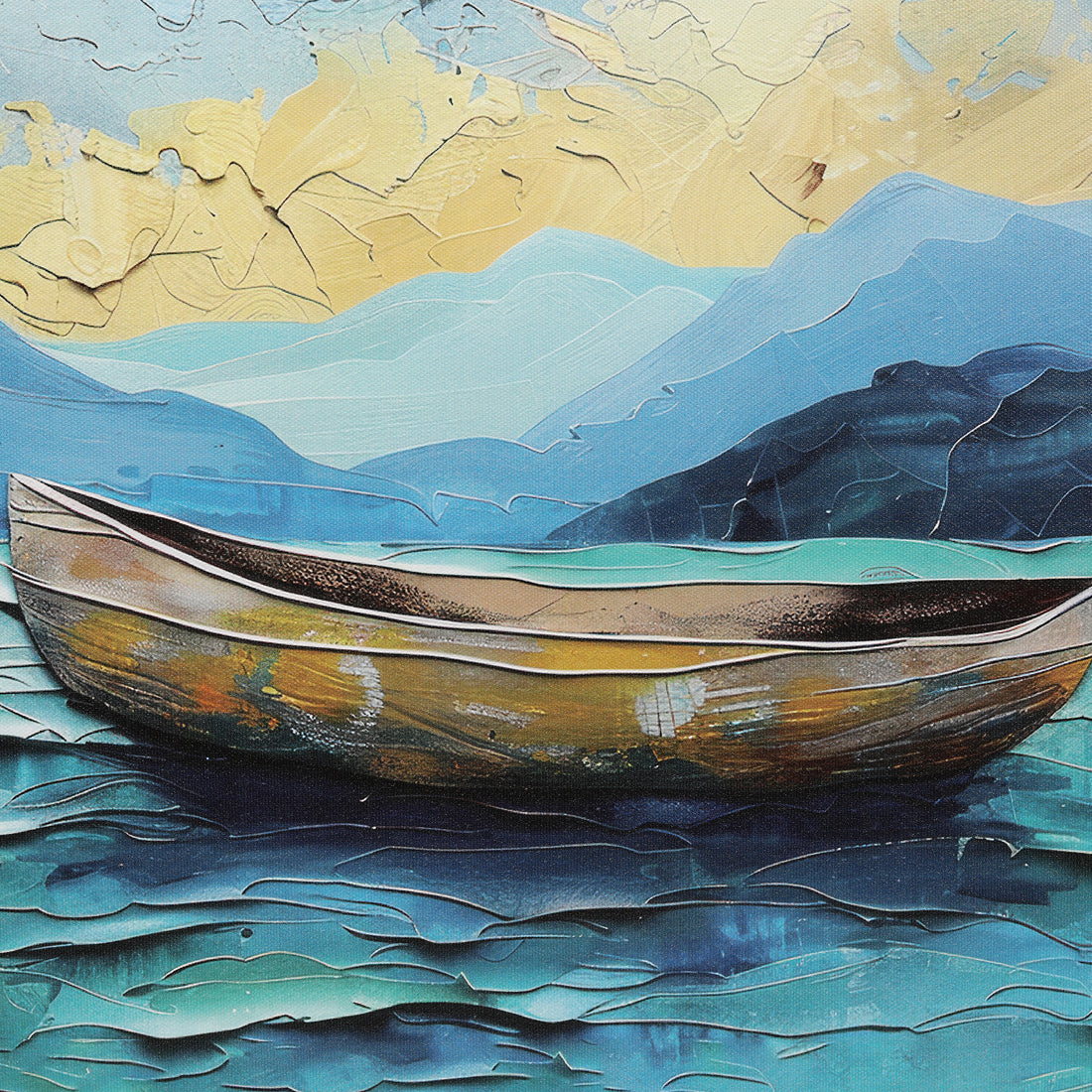 Elite Boat art Painting on Canvas