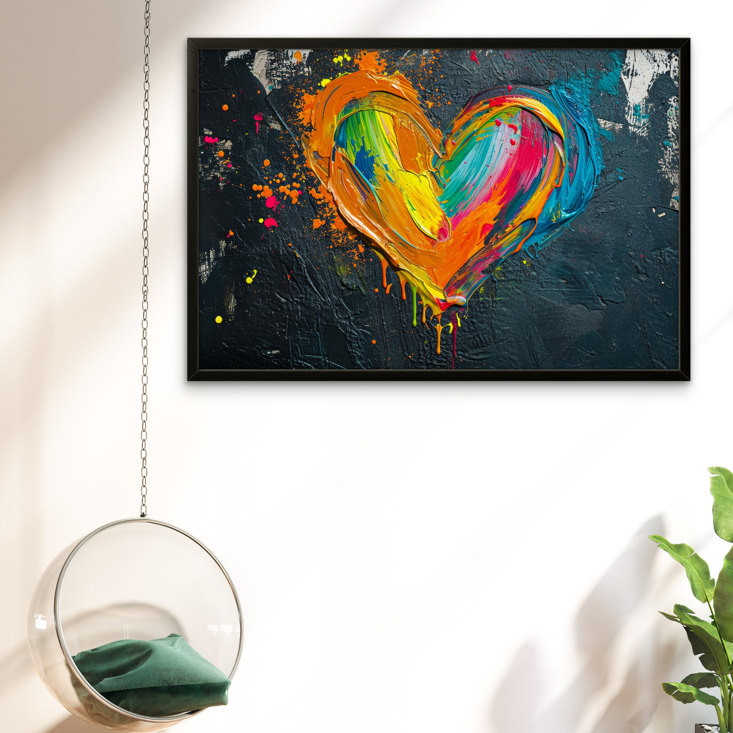 Colourful Heart abstract Luxury Painting on Canvas