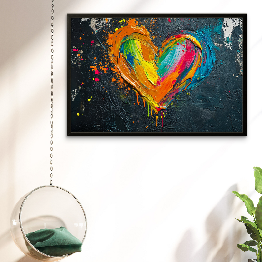 Colourful Heart abstract Luxury Painting on Canvas