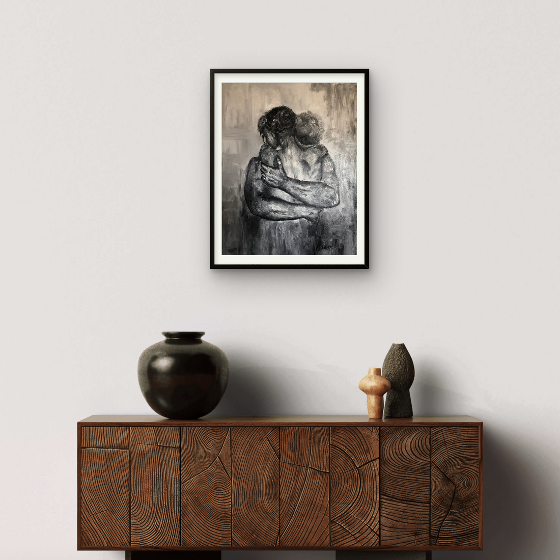 Couple Hug Dark Art Portrait