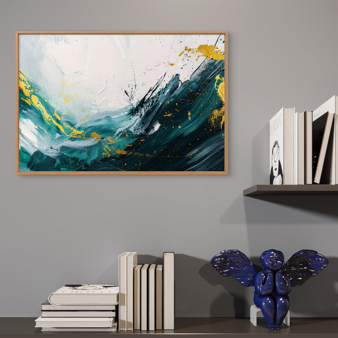 Green and White Splash Art