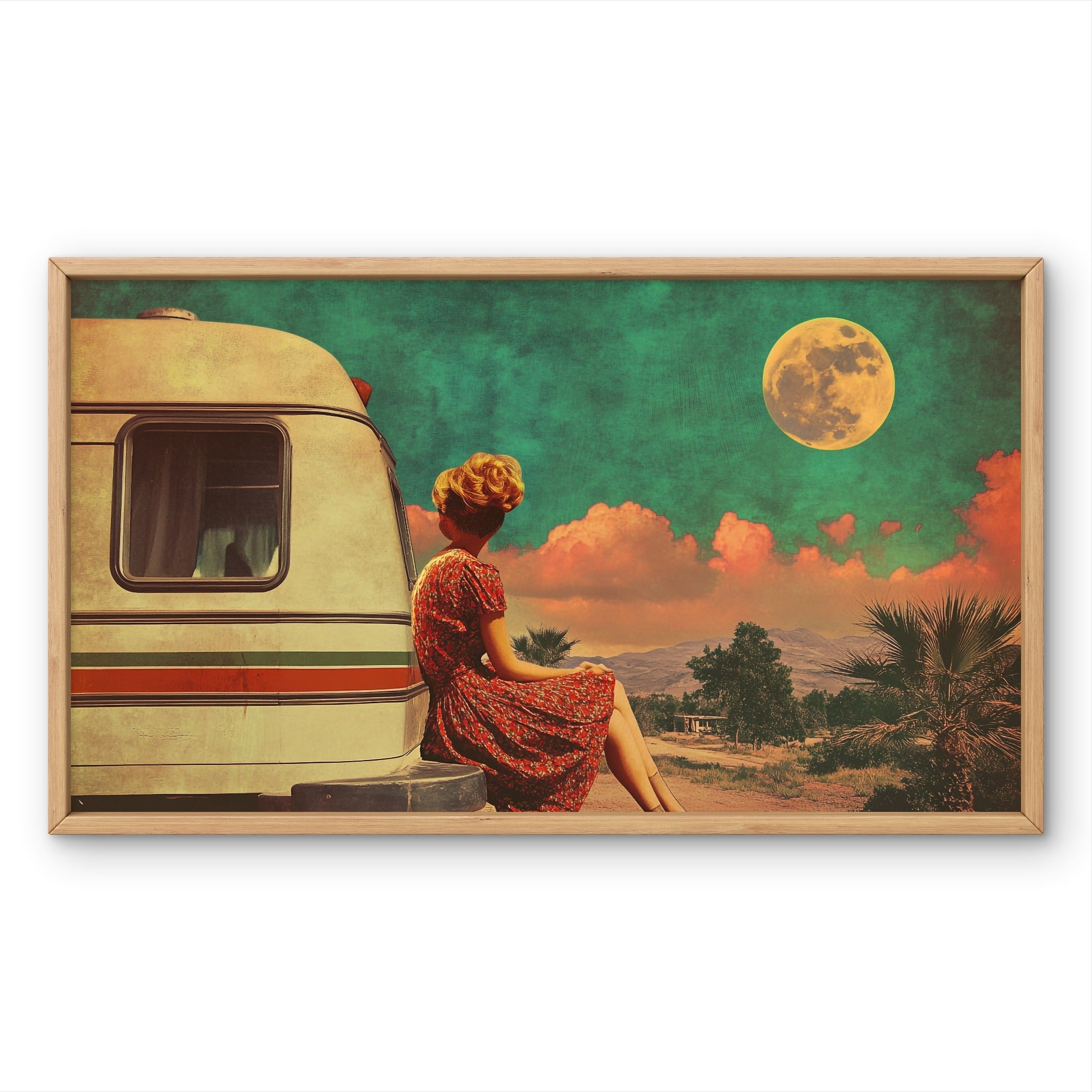 Vintage Woman with Van