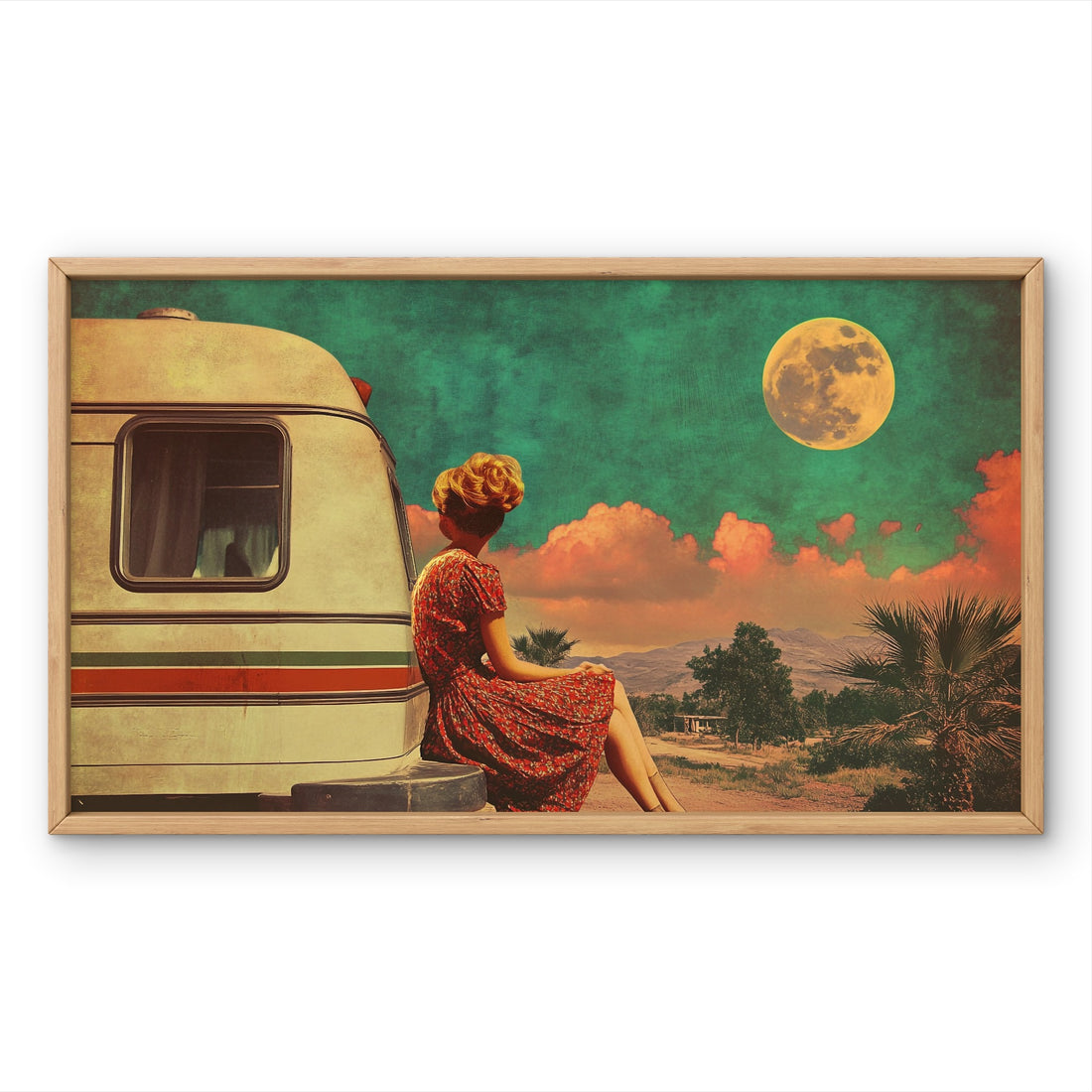 Vintage Woman with Van