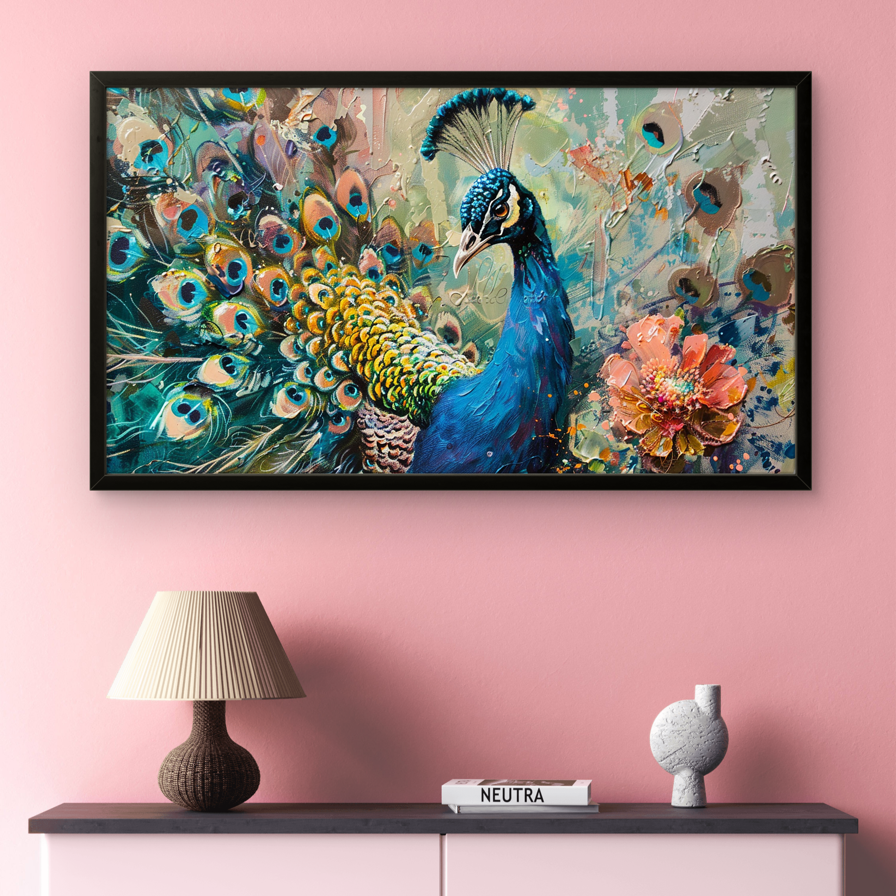 Peacock with Open Feathers