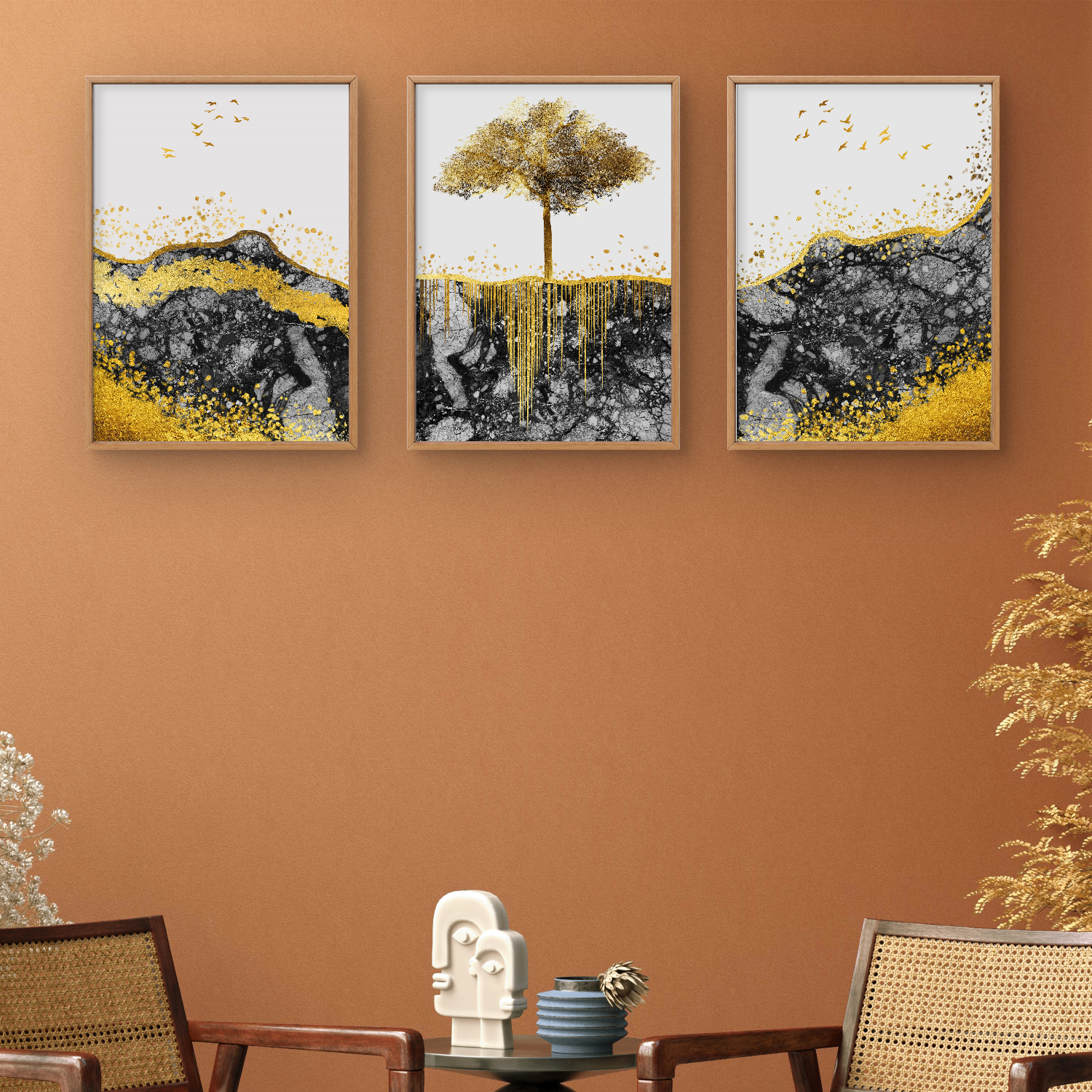 Set of 3 Growing Yellow Tree