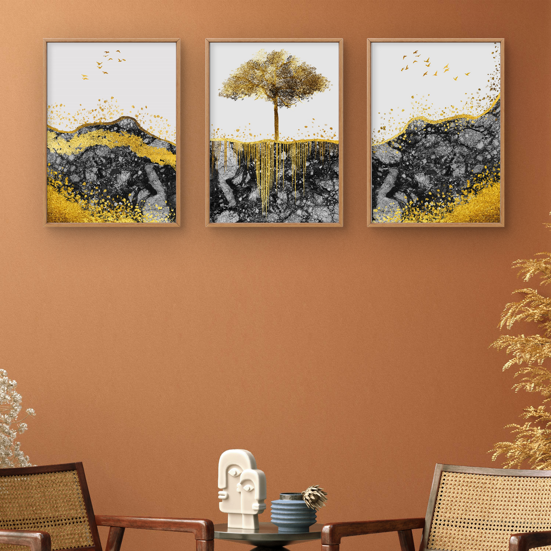 Set of 3 Growing Yellow Tree