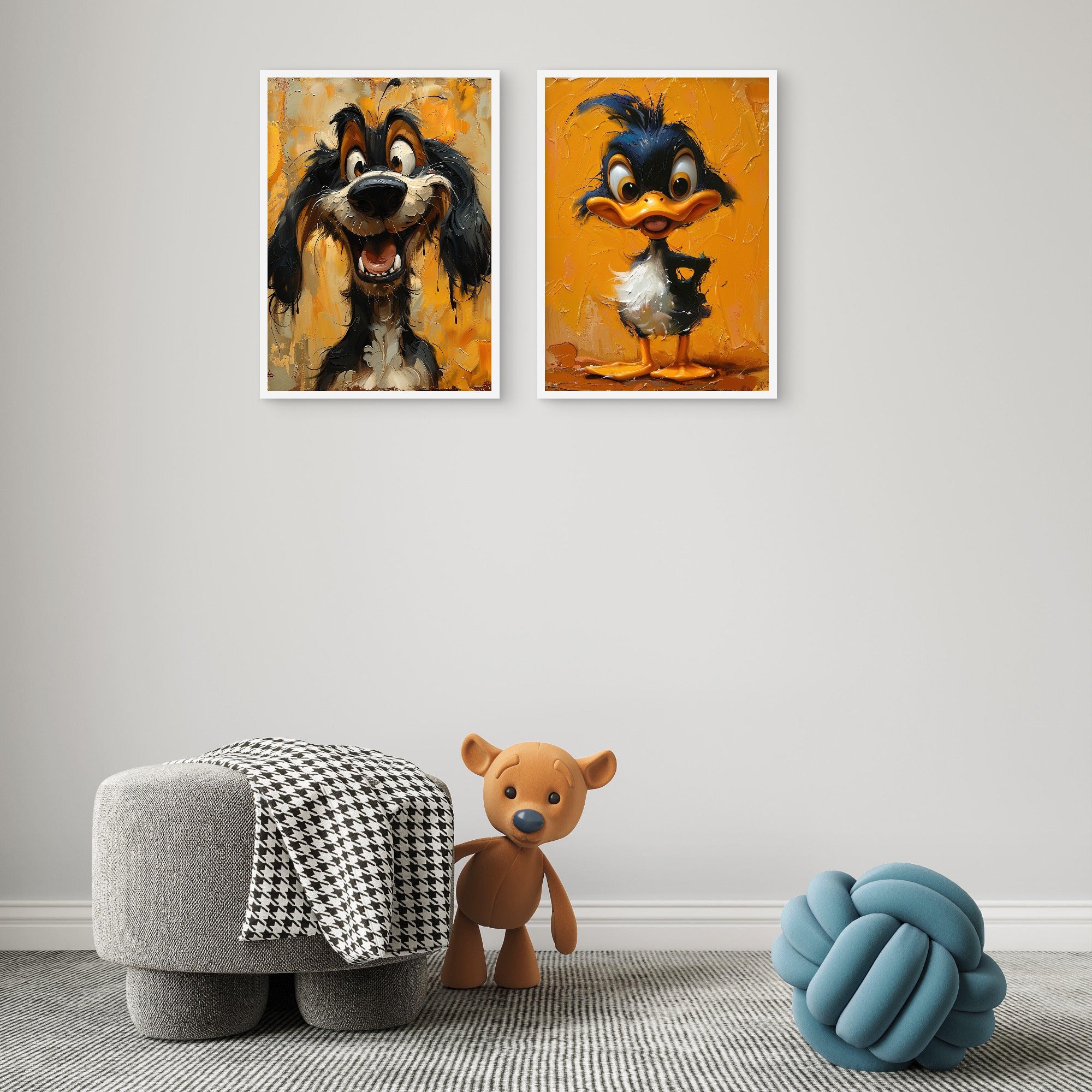 Set of 2 Funny Dog and Duck