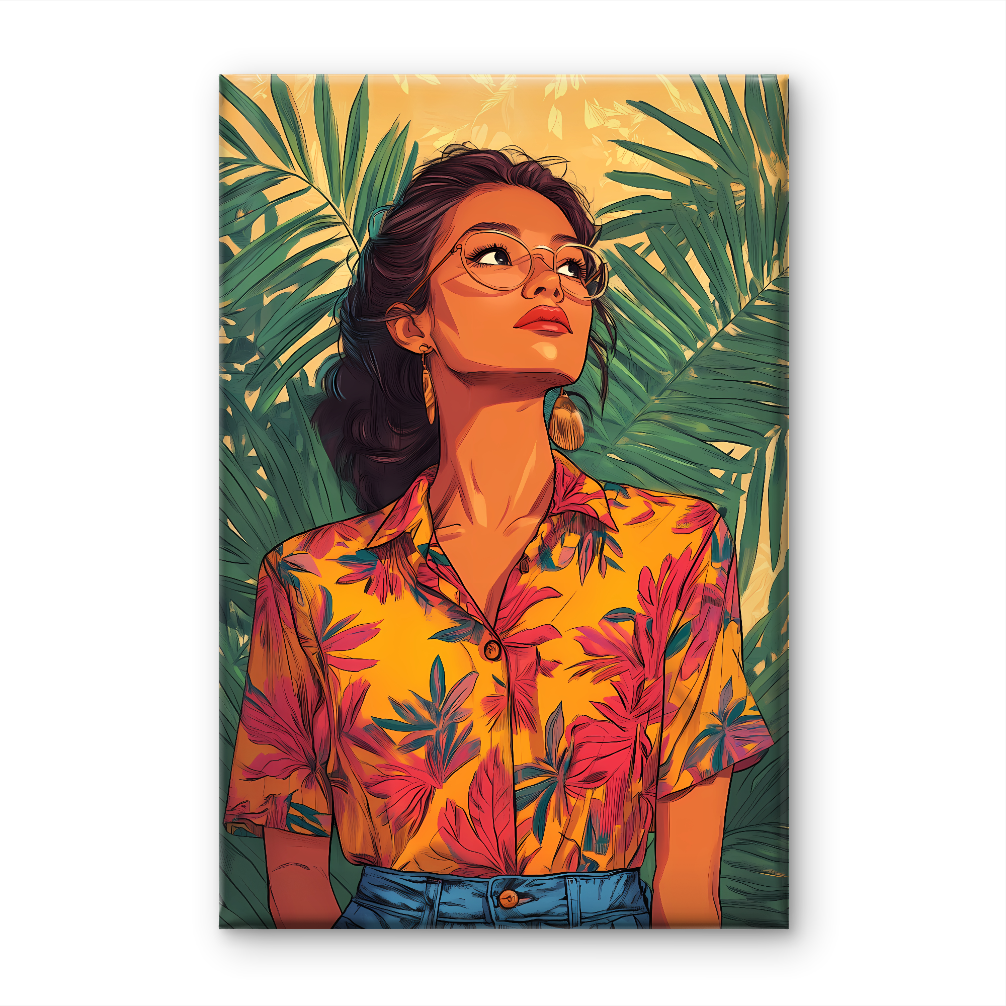 Modern Girl in Town Abstract Luxury Painting on Canvas