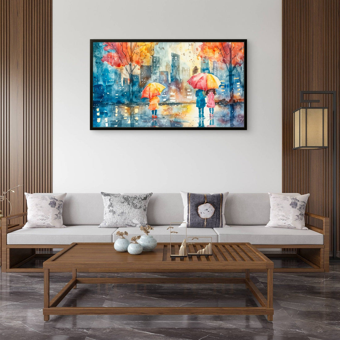 Waterpaint Rainy Abstract - Frugal Carts