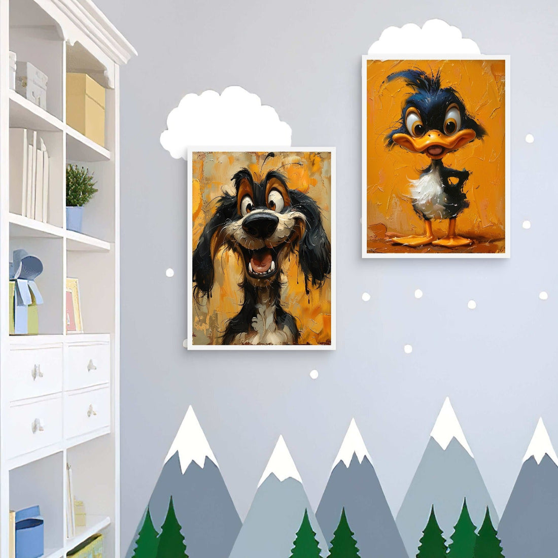 Set of 2 Funny Dog and Duck