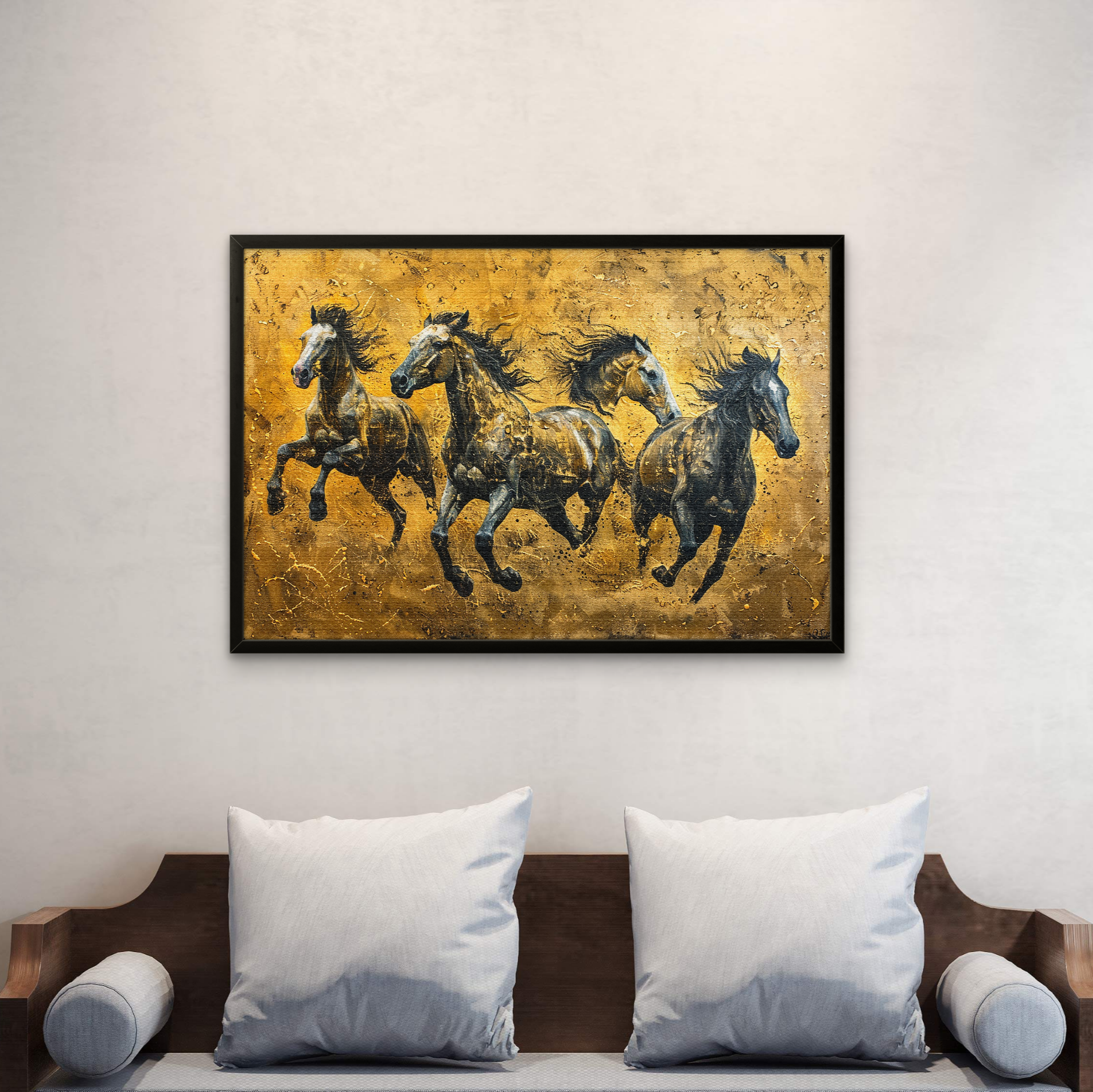 Elegant Black Horses Art