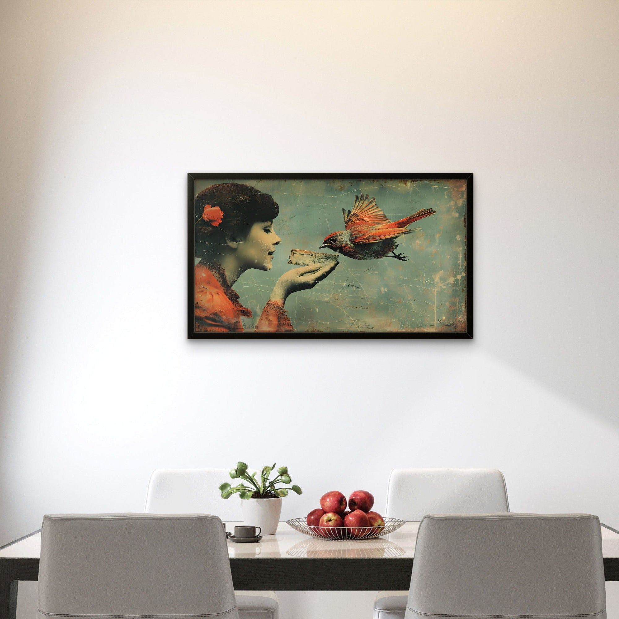 Elegant Woman with Bird