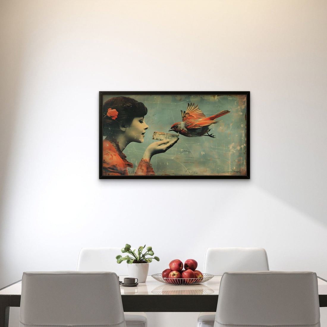 Elegant Woman with Bird