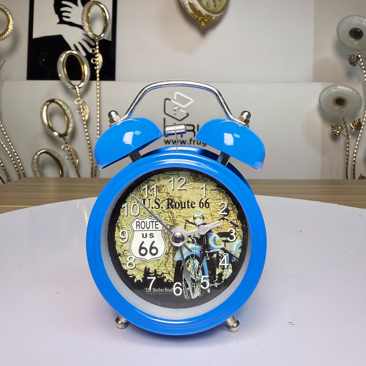 Metal with Blue Gloss finish Alarm Clock with LED