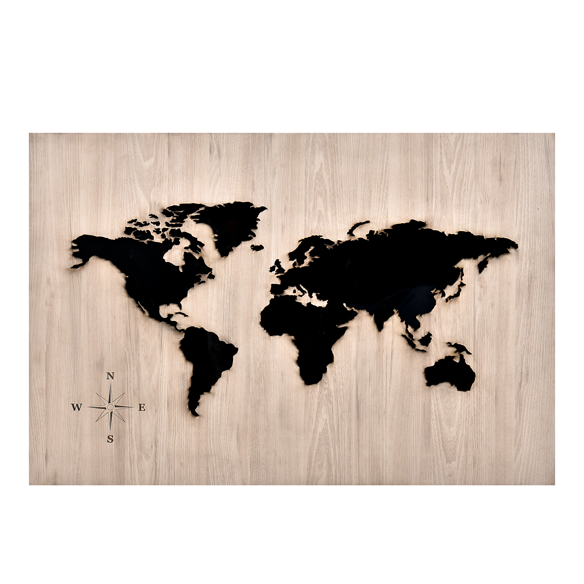 Elegant 3D World Map Lit