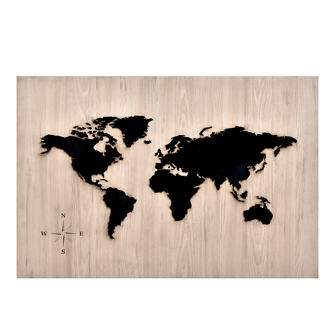 Elegant 3D World Map Lit