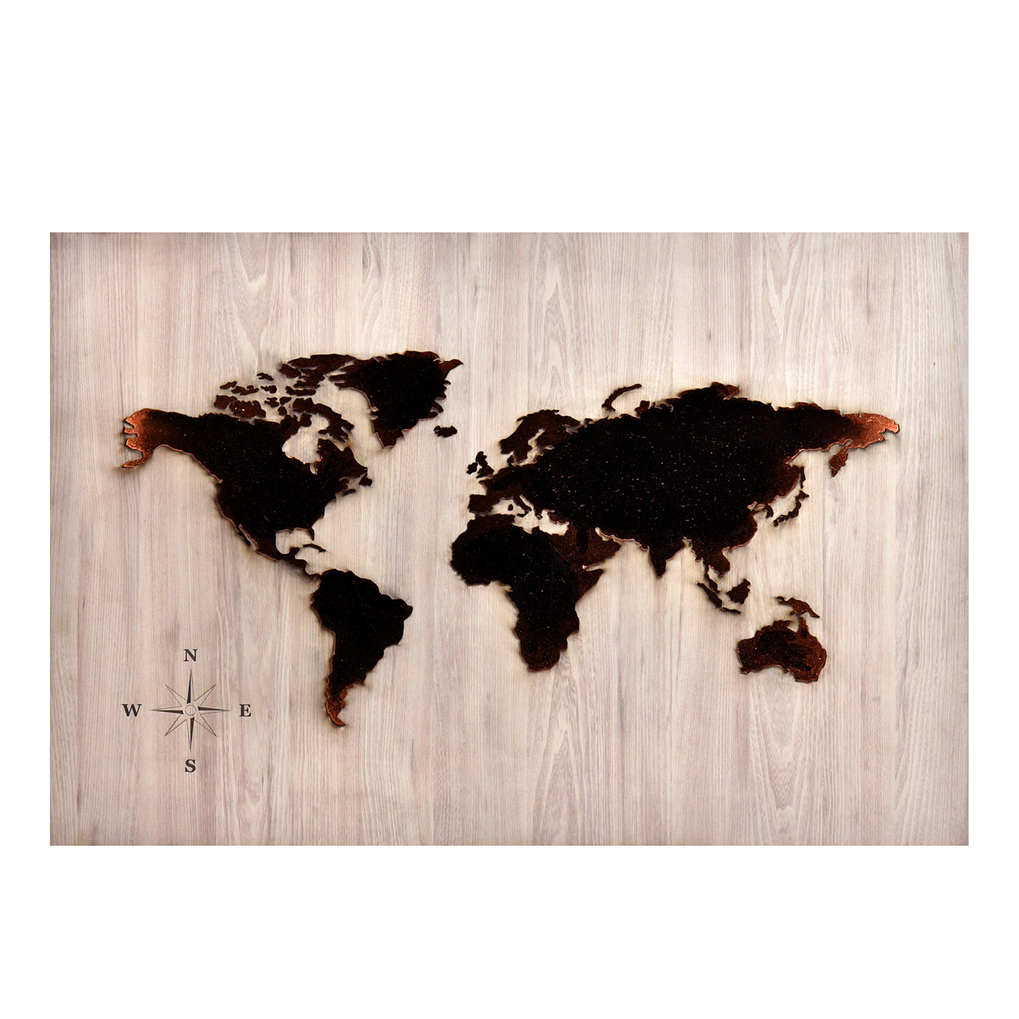 Elegant 3D World Map Lit