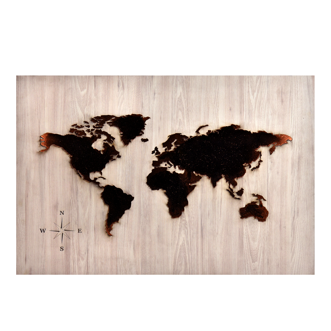 Elegant 3D World Map Lit