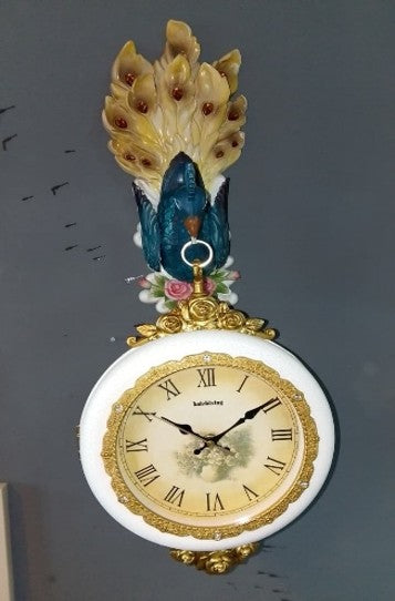 Colorful Peacock Antique wall Clock