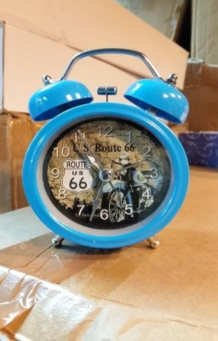 Metal with Blue Gloss finish Alarm Clock with LED