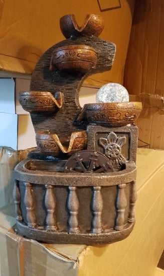 Brick finished Live Water Fountain with led Rotating Crystal