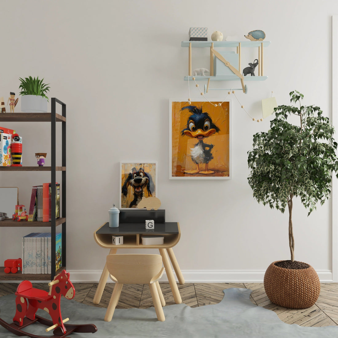 Set of 2 Funny Dog and Duck