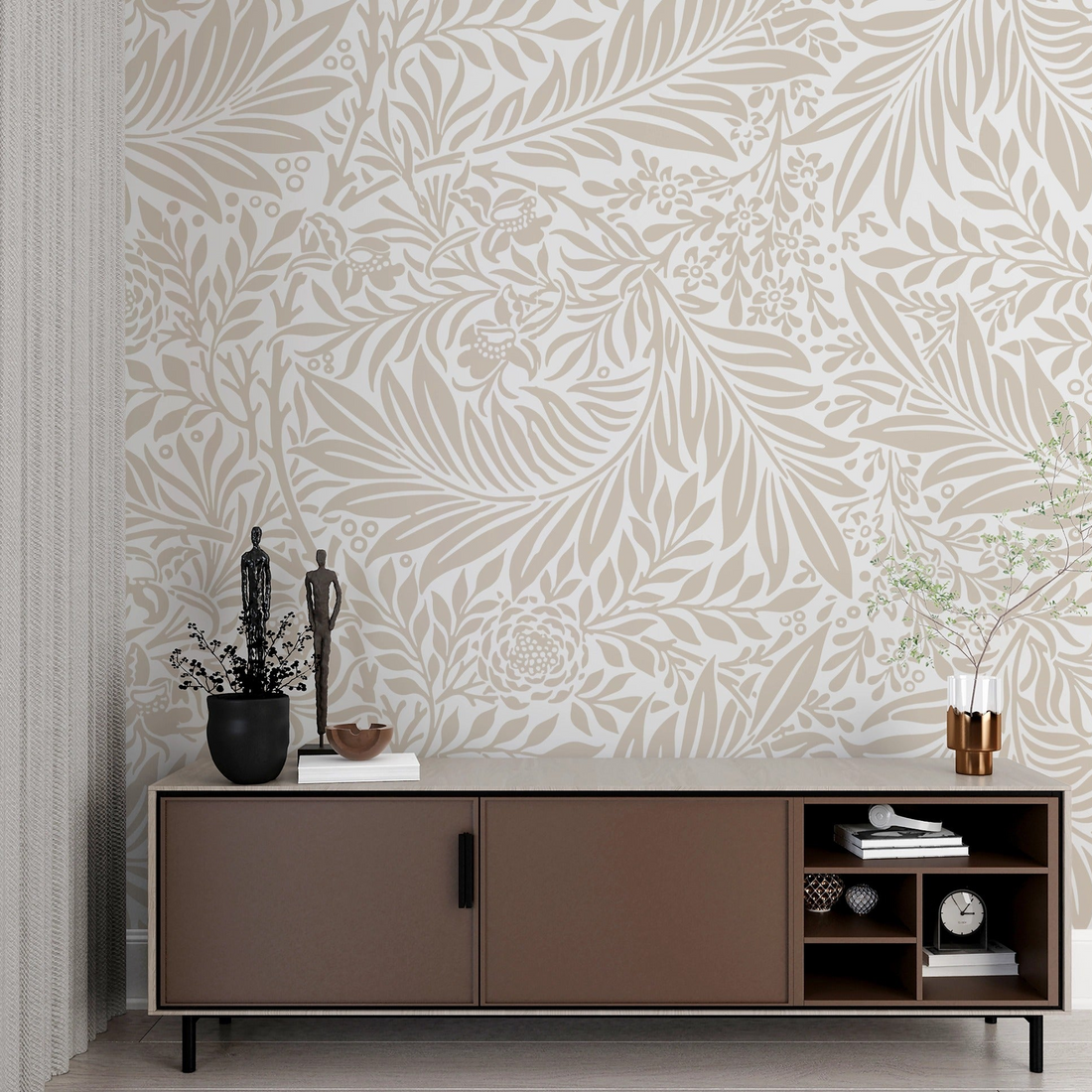 Copper Leaves Wallpaper